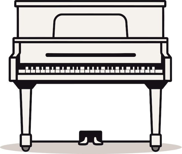 un dibujo de un piano con las teclas en él