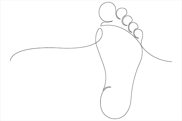 un dibujo de un pie con una línea dibujada en él
