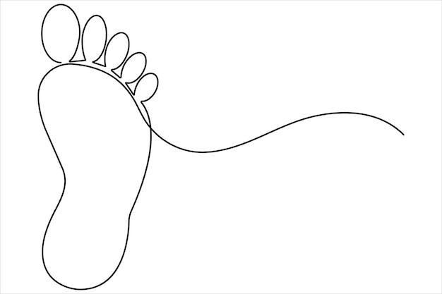 un dibujo de un pie con una línea negra en él