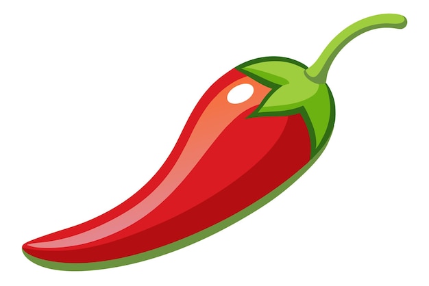 un dibujo de un pimienta roja con un tallo verde