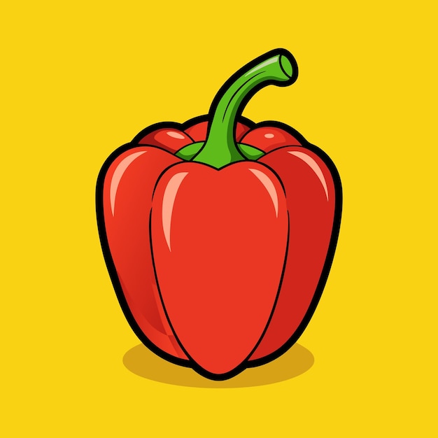 un dibujo de un pimienta con un tallo verde