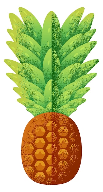 Vector dibujo de piña de moda en estilo texturizado fruta tropical