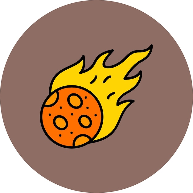 Vector un dibujo de una pizza caliente en un fondo marrón