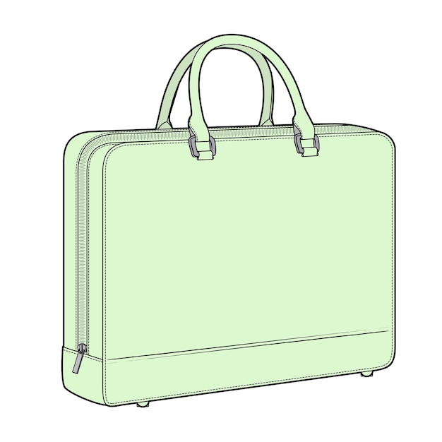 Dibujo plano técnico del diseño vectorial de la maleta