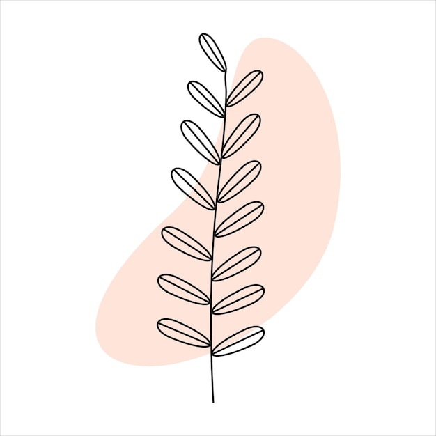 Un dibujo de una planta con un fondo rosa.