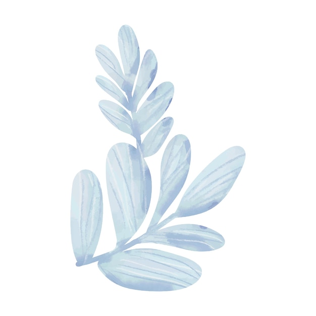 un dibujo de una planta con hojas azules