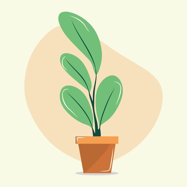 dibujo de una planta con hojas verdes ilustración de planta o vector de planta en maceta para el hogar y la oficina