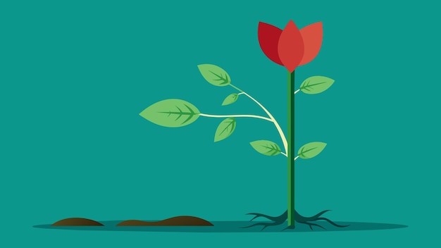 Vector un dibujo de una planta con un lado floreciendo y el otro marchitando simbolizando el impacto de