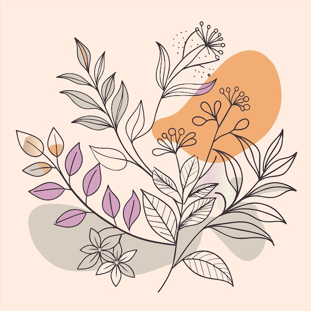 un dibujo de una planta con la palabra "flores" en ella