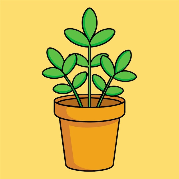 un dibujo de una planta con una planta en ella