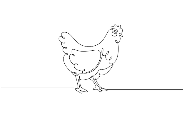 un dibujo de un pollo con un fondo blanco que dice pollo