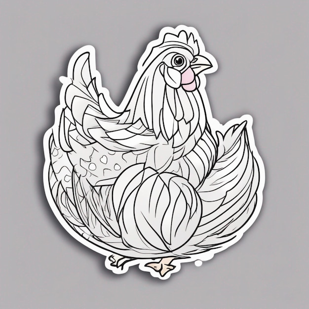 Vector un dibujo de un pollo con un gallo en él