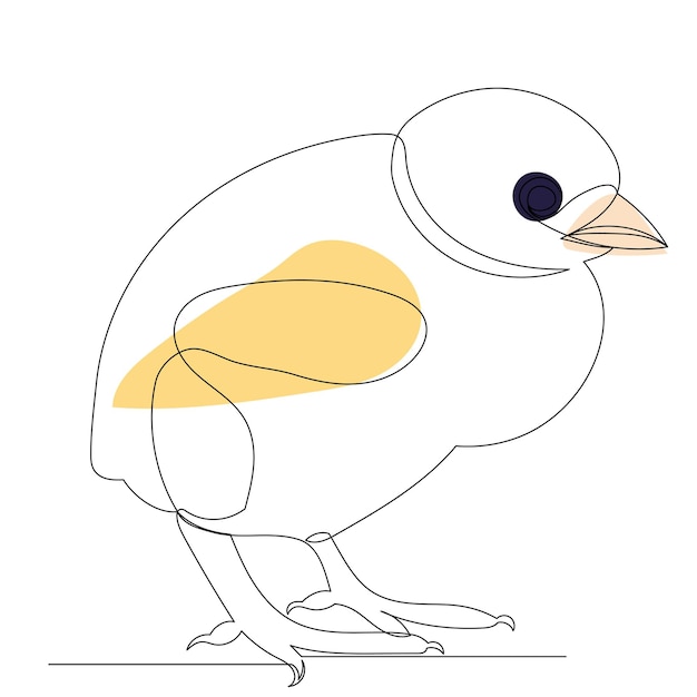 Dibujo de pollo en un vector de boceto de línea continua