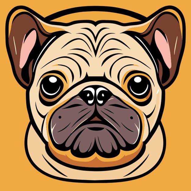 Vector un dibujo de pug en el estilo en el estilo de simon silva ilustración vectorial