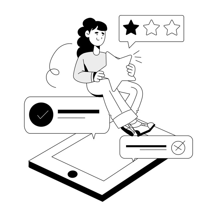 Vector un dibujo que ilustra la satisfacción del cliente.