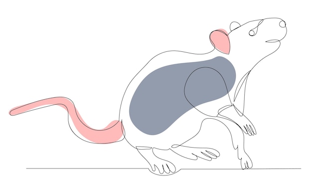 Dibujo del ratón en un vector de línea continua