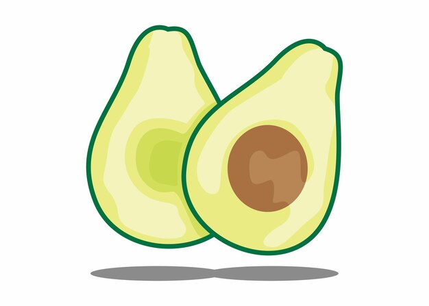 un dibujo de una rebanada de aguacate