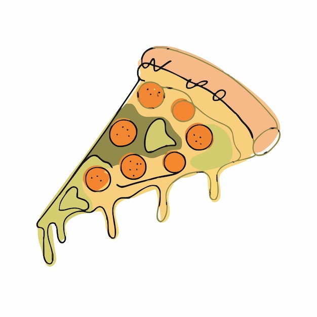 un dibujo de una rebanada de pizza con la palabra oliva en ella