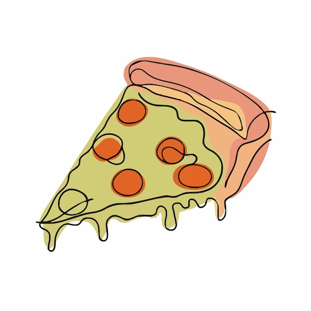 un dibujo de una rebanada de pizza con las palabras queso en él