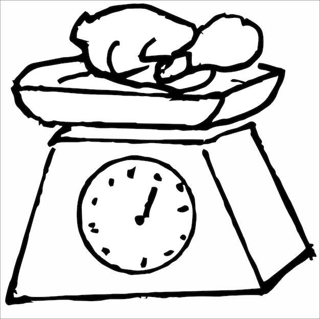 un dibujo de un reloj con un reloj en él