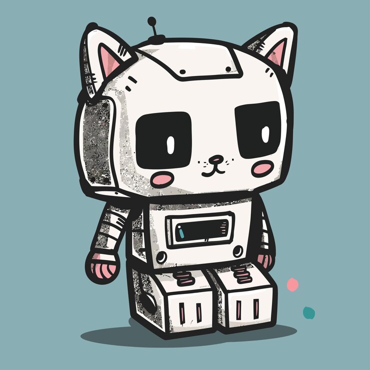 Vector un dibujo de un robot con un robot en él