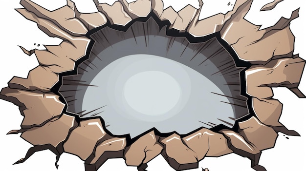 Vector un dibujo de una roca con un agujero en el medio