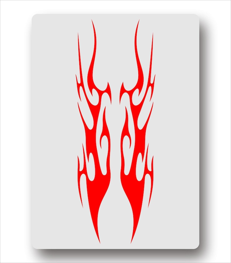 Vector un dibujo rojo y negro de un dragón rojo con una llama roja en él