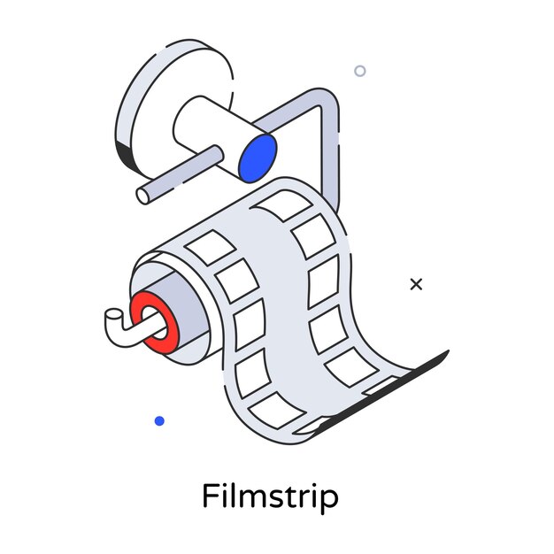 Un dibujo de un rollo de papel que dice tira de películas