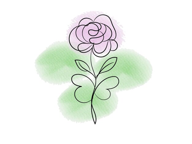 un dibujo de una rosa con un fondo verde