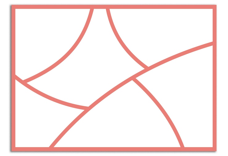Vector un dibujo rosa y naranja de una carretera con una línea roja