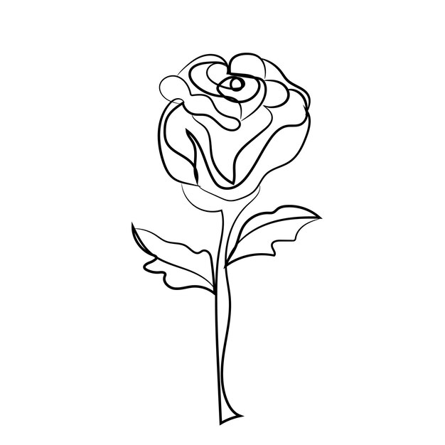 Dibujo de rosa de una sola línea