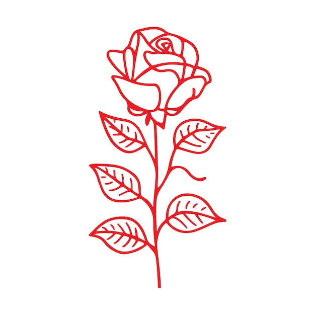 un dibujo de rosas con hojas y hojas