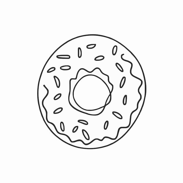 un dibujo de una rosquilla con un agujero en el medio