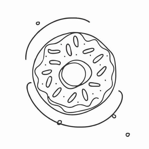 Vector un dibujo de una rosquilla con el sol en ella