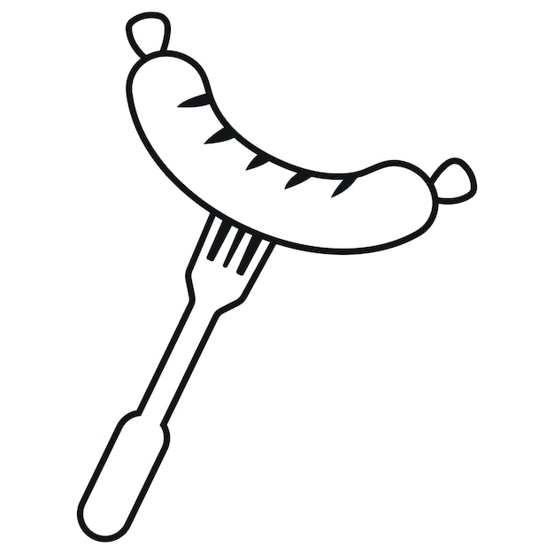 un dibujo de una salchichona con una salchicha en él