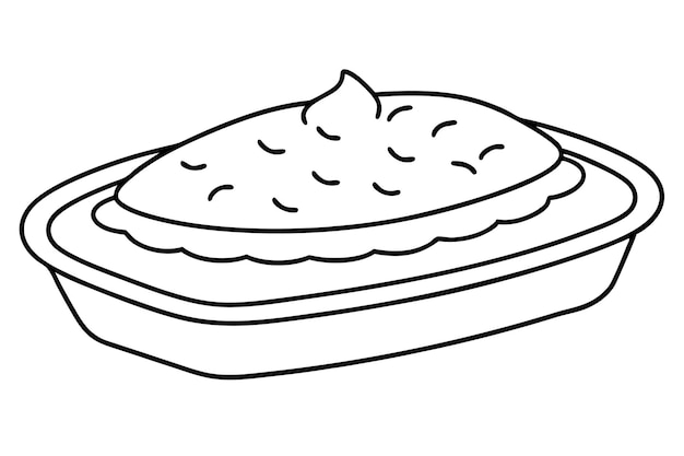 un dibujo de un sándwich de fresa con un dibujo en línea de fresa en él
