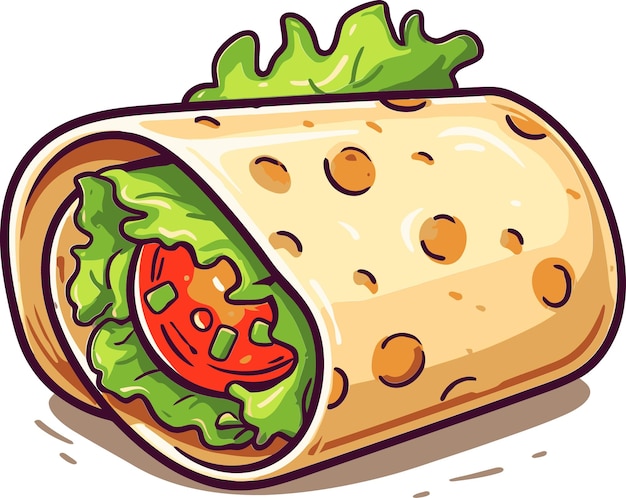 un dibujo de un sándwich con un tomate y lechuga en él