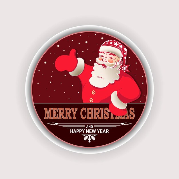 Un dibujo de Santa Claus en un marco redondo para el diseño