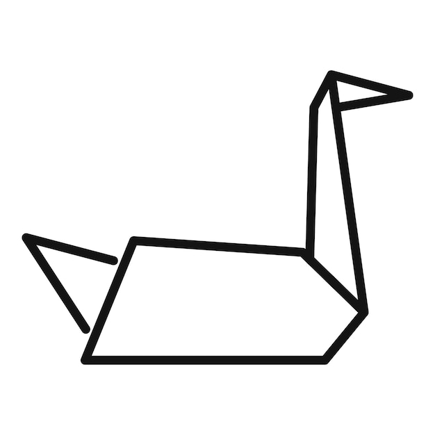 Un dibujo sencillo de un cisne de origami