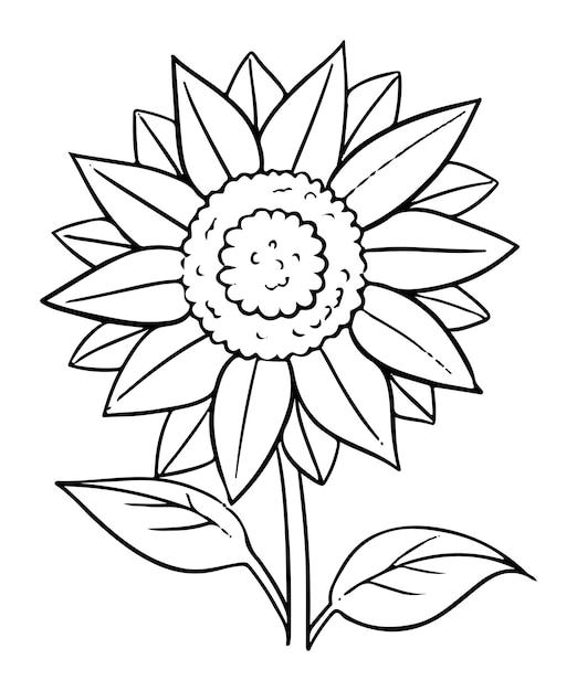 Dibujo sencillo de girasol
