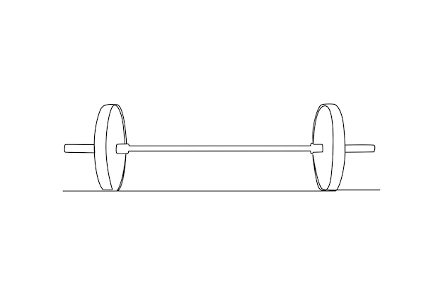 Dibujo sencillo de líneas continuas de equipos de gimnasia para actividades de gimnasio Equipo de gimnasie concepto minimalista