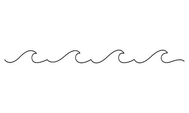 Dibujo sencillo de las olas del océano