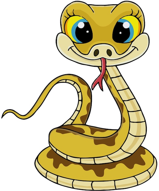 Vector un dibujo de una serpiente con una lengua roja