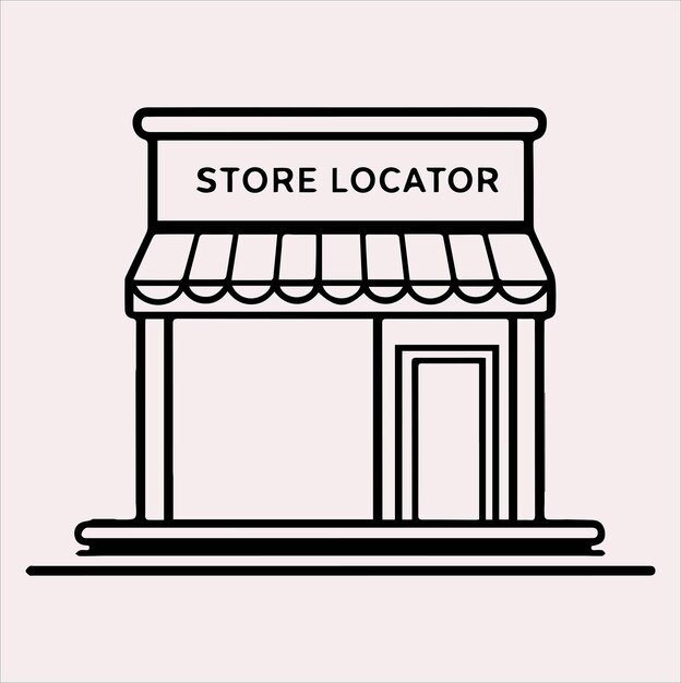 dibujo de silueta vectorial del localizador de la tienda