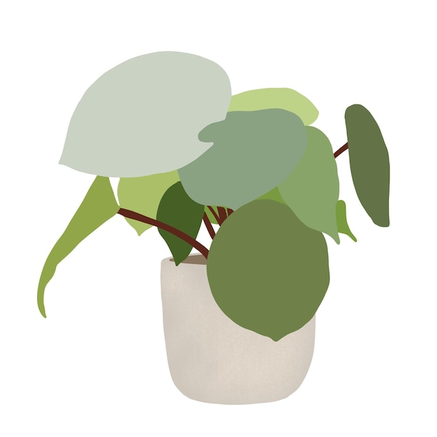 Vector dibujo simple planta en maceta