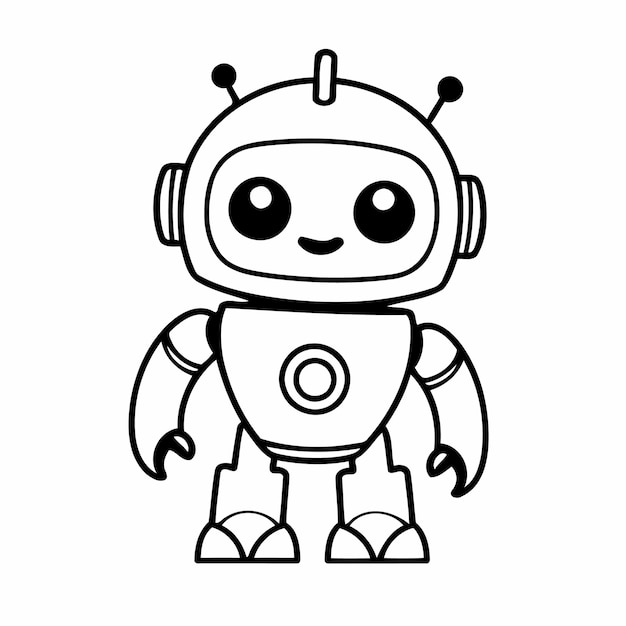 Vector dibujo simple de un robot para niños pequeños