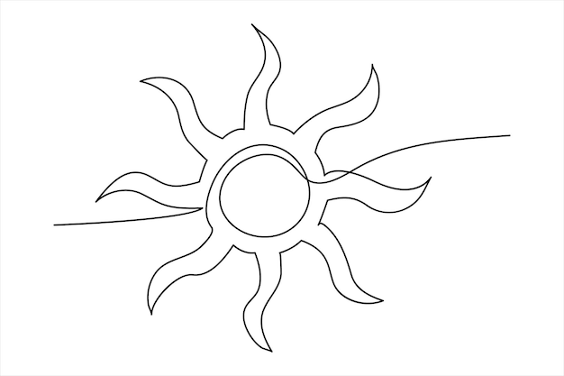 un dibujo de un sol con un círculo dibujado en él
