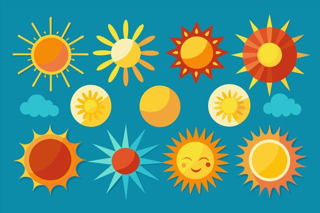 un dibujo de un sol con diferentes colores y las palabras sol