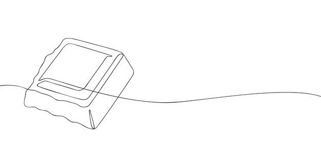 Dibujo de una sola línea de una barra de chocolate