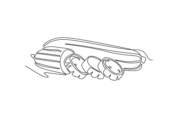 Dibujo de una sola línea de calabaza esponja orgánica sana entera y cortada para la identidad del logotipo Concepto de luffa vietnamita fresco para el icono de verduras Diseño de dibujo de líneas continuas Ilustración gráfica vectorial